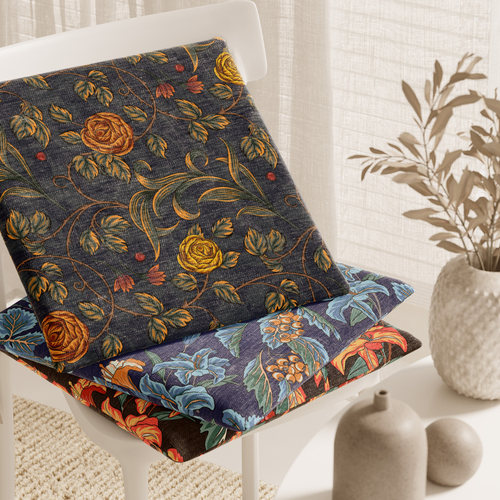 美式复古花纹坐垫椅子垫办公室久坐椅垫学生凳子屁股垫餐椅垫子家