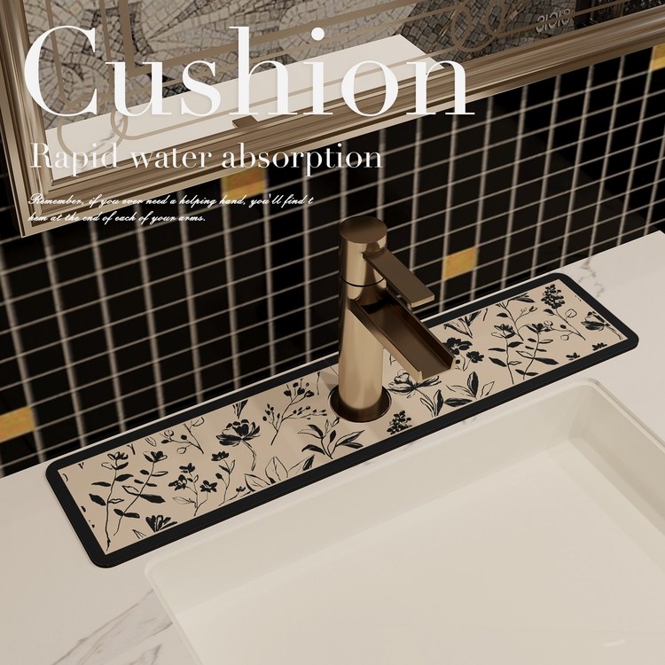 奶油风侘寂风 硅藻泥水龙头吸水垫洗手台厨房水池沥水垫卫生间浴,居家布艺,家用脚垫,淘宝优惠券,粉丝福利购,淘宝优惠卷