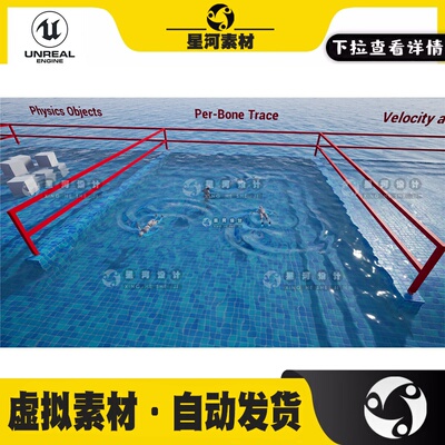 UE4虚幻5 SHADERSOURCE Fluid Interaction Tool水流体交互蓝图