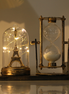 桌面办公室沙漏塑料发光欧式复古