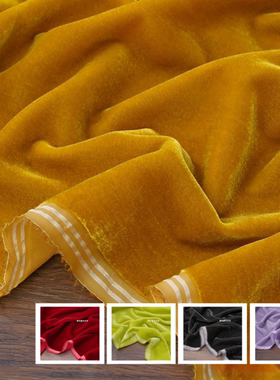 重磅 高仿真丝乔绒金丝绒面料 高密梭织无弹锦绒韩国绒礼服布料