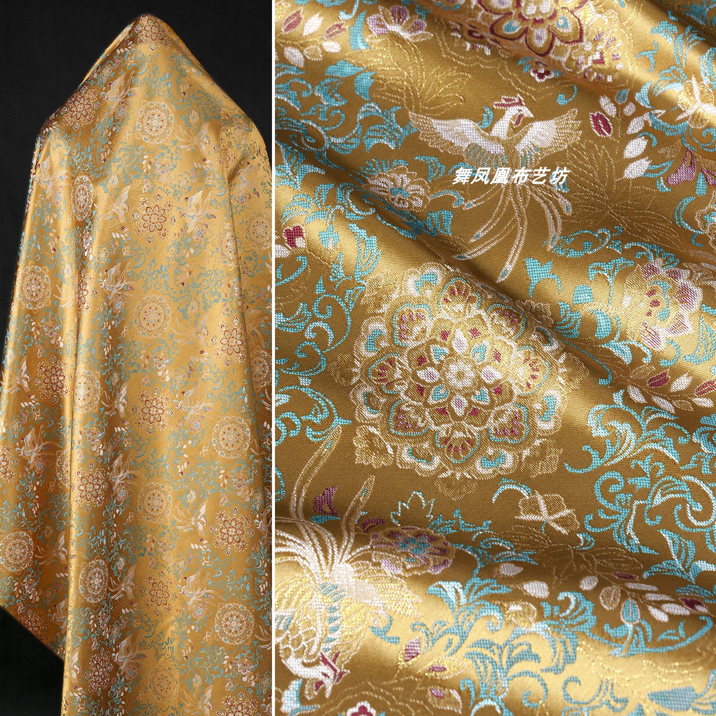 中国风织锦缎提花面料外套马甲