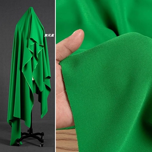 草绿色梭织双面乱麻面料 肌理麻感四面微弹抗皱垂顺服装设计布料