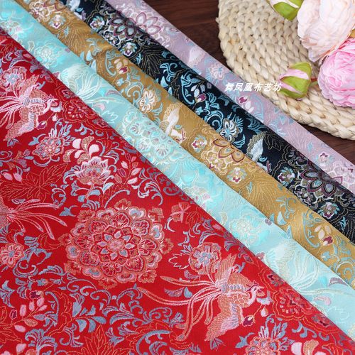 中国风织锦缎提花面料外套马甲