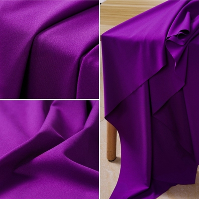茄紫色超细腻直贡呢针织面料
