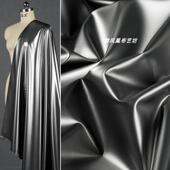 布料 轻薄丝滑防水休闲外套COS服舞蹈服设计师服装 枪色 亮皮皮料