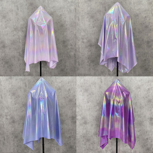 紫色系幻彩渐变彩虹亮面炫彩布料