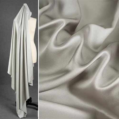 浅灰色高密单面醋酸缎面料