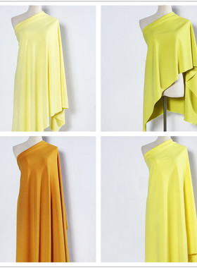 黄色系列 针织弹力哥弟罗马布料 裙子裤子西装面料 设计师布料 垂