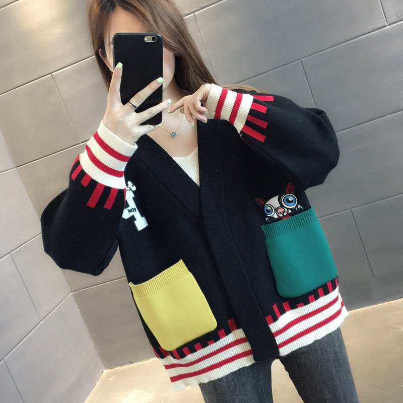 针织开衫女毛衣秋冬女装2020年新款宽松外套女春秋季百搭外穿爆款