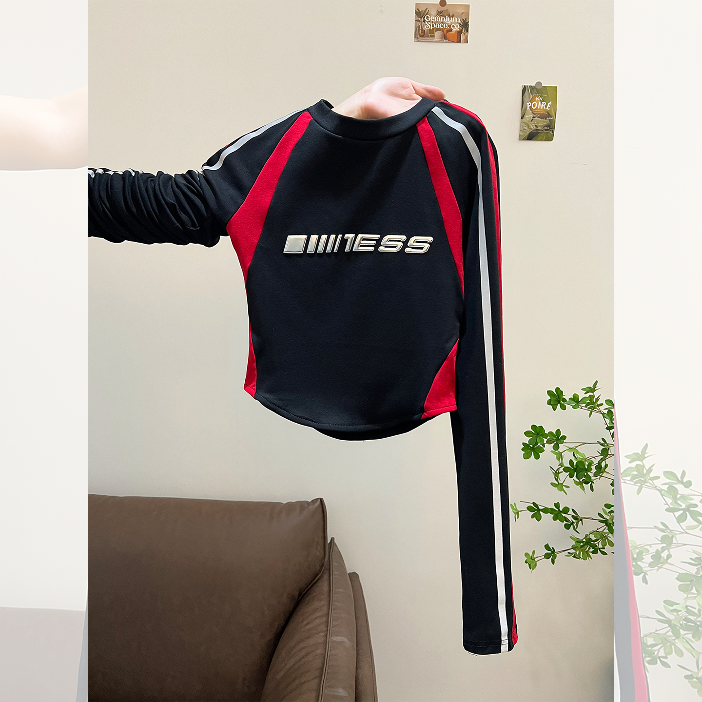 美式复古街头字母印花长袖T恤