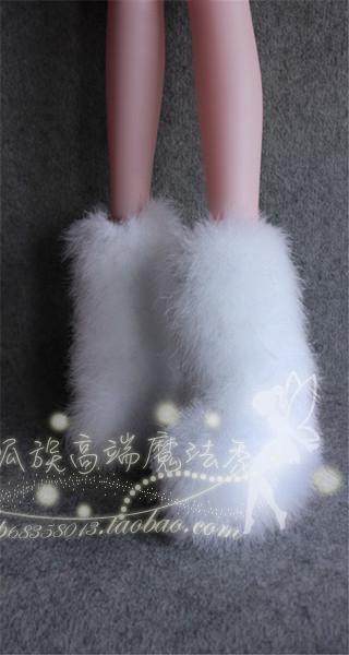 欧洲站秋冬新款奢华鸵鸟毛坡跟雪地靴内增高 毛毛靴 皮草高跟冬靴