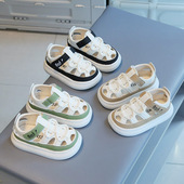 儿童凉鞋 新款 男童镂空沙滩鞋 女宝宝皮面洞洞鞋 夏季 软底小童鞋 时尚
