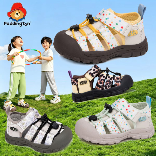 帕丁顿熊夏季儿童包头防滑凉鞋