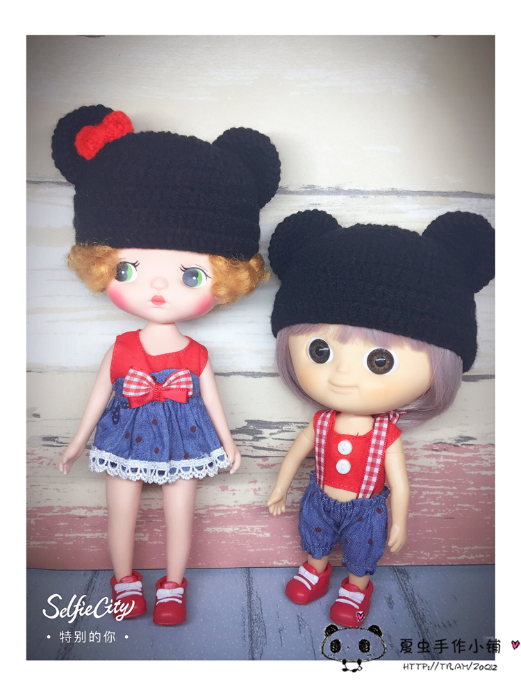 ixtee 妹头娃娃 holala可穿娃衣 ixdoll衣服 米奇米妮裙裤套装