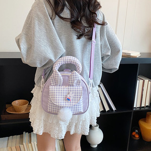 洋气少年感小背包女童休闲出游斜挎包耳朵装 饰多功能双肩包单肩包