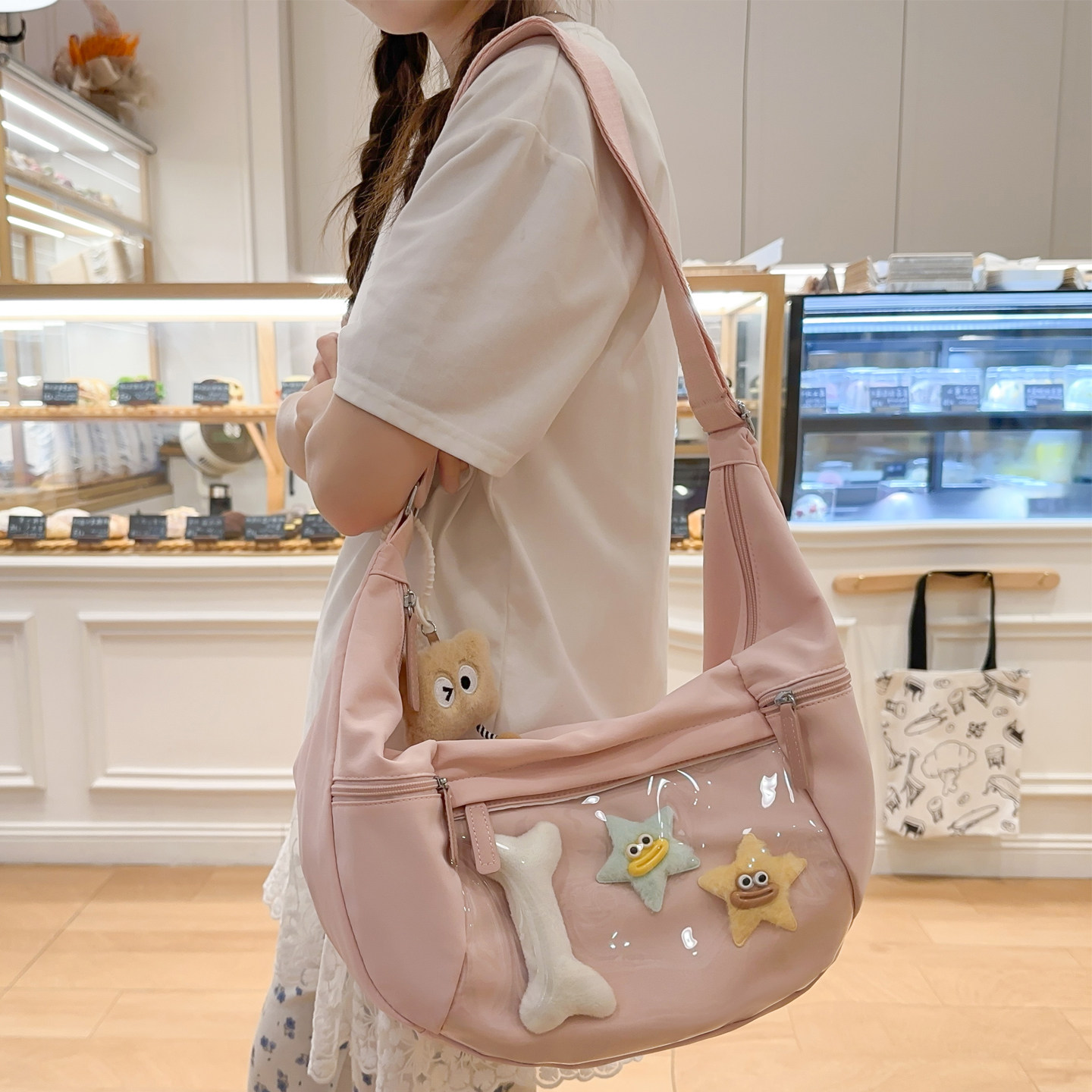 新款高颜值小清新女生儿童斜挎包女少年感学生上学补课休闲单肩包