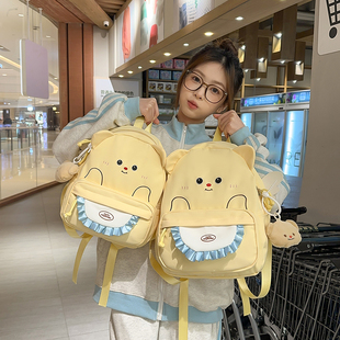 高颜值软妹可爱双肩包女童小学生初中生小猫卡通书包旅游出行背包