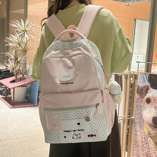 书包女生大容量高颜值ins风贴画初中生高中学生双肩包小学生背包