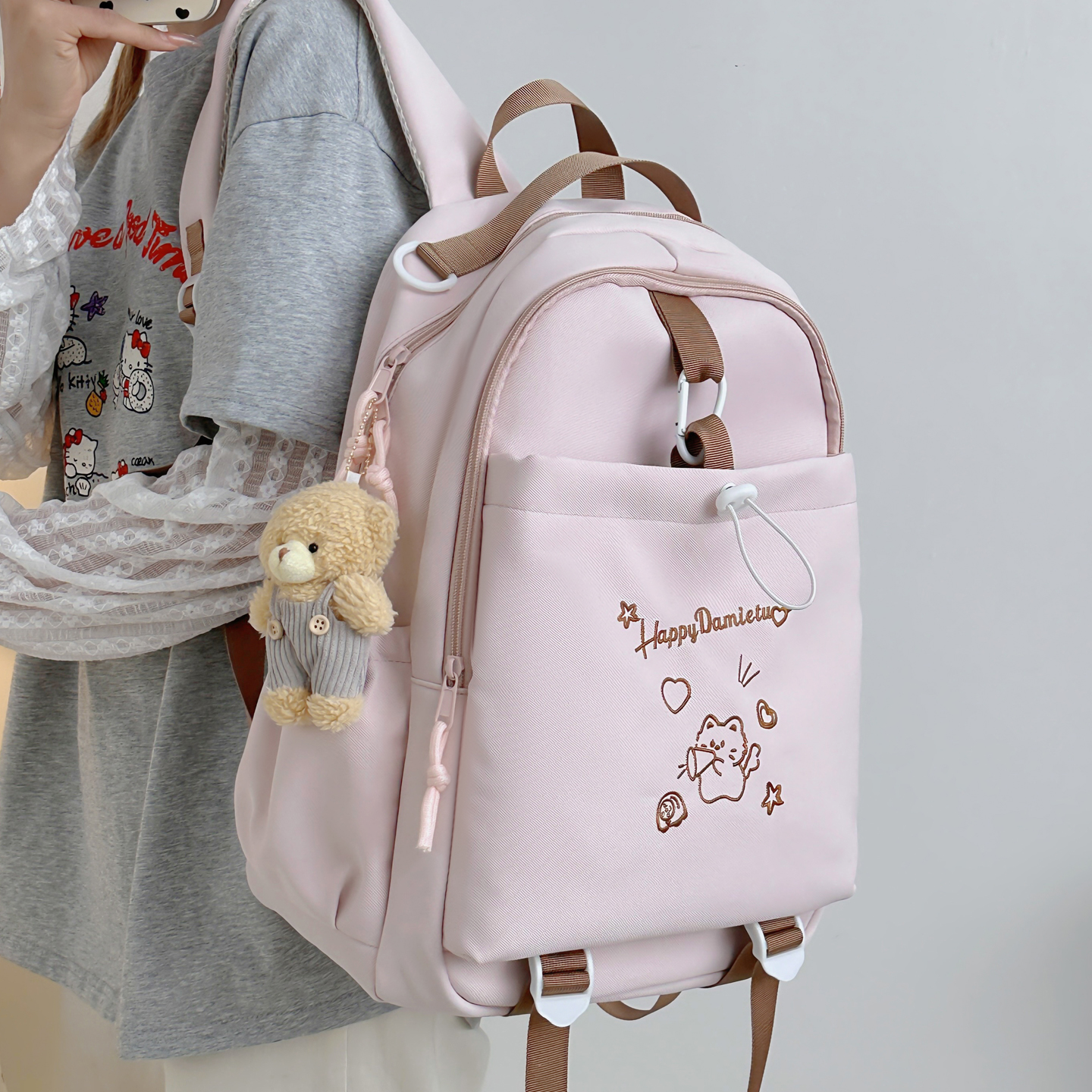 小清新学生双肩书包休闲背包