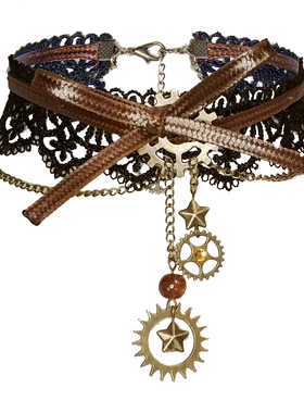 熠先生的蒸汽大陆蕾丝齿轮项链