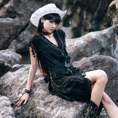 暗黑哥特蒸朋风流苏夏季连衣裙