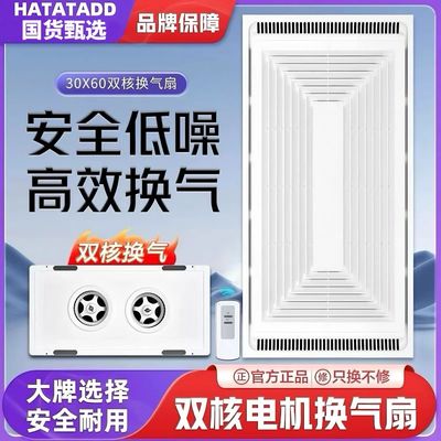 300x600集成吊顶换气扇照明二合一排气扇带led灯厨房卫生间抽风机