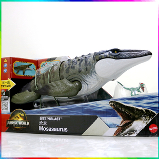 正版美泰侏罗纪世界大电影之霸王龙恐龙棘龙沧龙模型仿真动物玩具