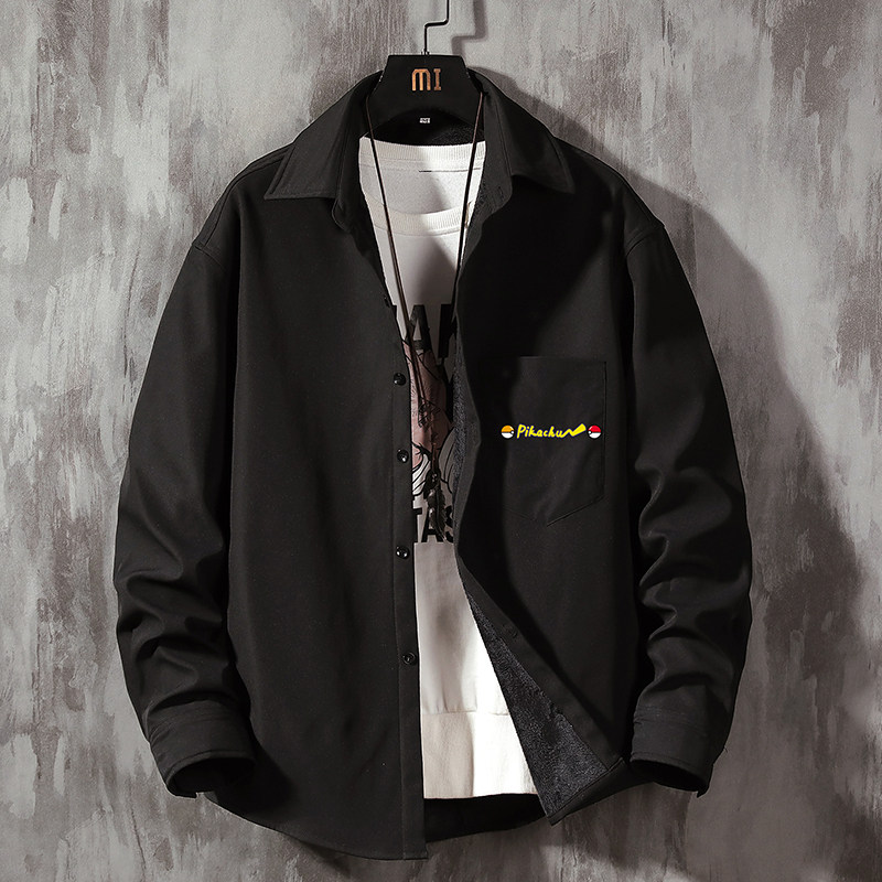 CS15034加绒款P55加厚加绒衬衫男保暖衬衣长袖寸衫上衣服外套,男装衬衫,电商A040A
