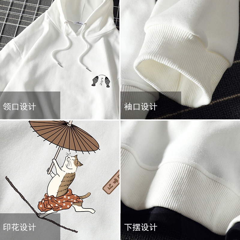 电商A040A-WY2015-P40日系印花卫衣男大码胖子连帽衫潮男外套,男装卫衣,电商A040A
