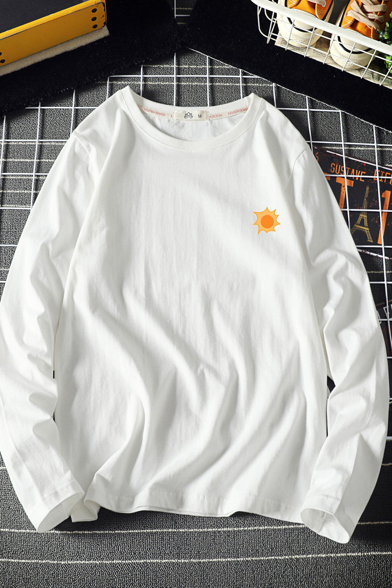 电商A040A-TX3018-P25小清新印花长袖t恤加肥加大码男胖子上衣,男装T恤,电商A040A