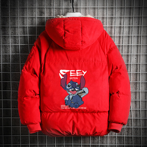 MY16038-P100史迪仔卡通加厚加绒面包服加肥加大码男青少年胖子图片