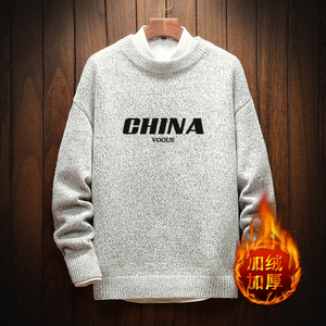 电商A040A-M19001加绒款-P65 秋冬加绒宽松毛衣男线衫图片