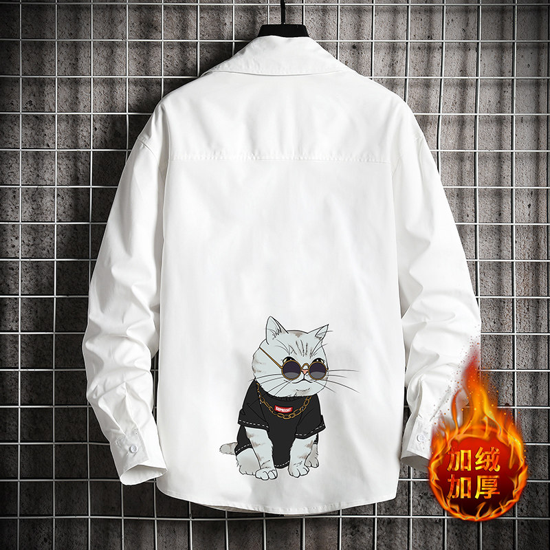 CS15044加绒款P55加厚加绒衬衫男保暖衬衣长袖寸衫上衣服外套，男装衬衫，电商A040A