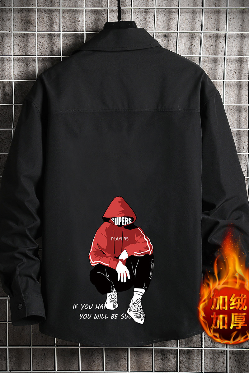 CS15051加绒款P55加厚加绒衬衫男保暖衬衣长袖寸衫上衣服外套,男装衬衫,电商A040A