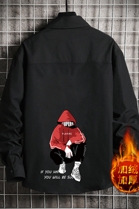 CS15051加绒款P55加厚加绒衬衫男保暖衬衣长袖寸衫上衣服外套图片