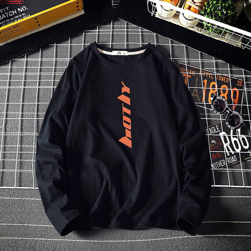 TX3006-P25T恤男字母印花简约长袖t恤加肥加大码男胖子上衣服,男装T恤,电商A040A
