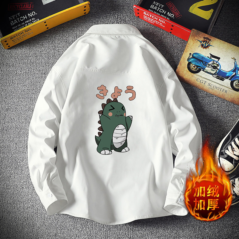 CS15037加绒款P55加厚加绒衬衫男保暖衬衣长袖寸衫上衣服外套图片