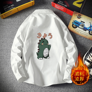 CS15037加绒款P55加厚加绒衬衫男保暖衬衣长袖寸衫上衣服外套图片
