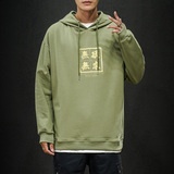 电商A040A-WY2019-P40汉字印花连帽卫衣男士大码宽松胖子外套，男装卫衣，电商A040A