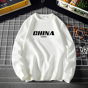 T4001-P25 字母印花帅气百搭长袖t恤男大码胖子卫衣薄外套图片