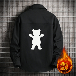 CS15021加绒款P55加厚加绒衬衫男保暖衬衣长袖寸衫上衣服外套图片