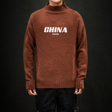 M18001加绒款-P65半高领加厚加绒毛衣男大码胖子针织衫保暖外套，男装针织衫/毛衣，电商A040A