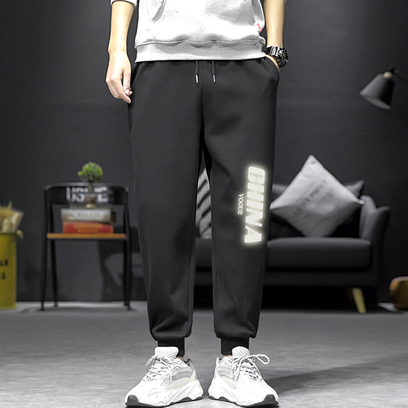 K12053-P40春季束脚直筒运动裤男大码宽松休闲卫裤哈伦裤图片