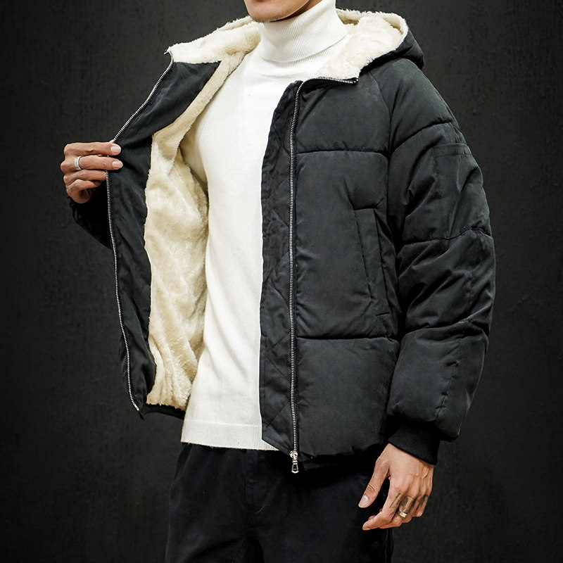 MY16032-P100羊羔绒运动加厚加绒衣加肥加大码男胖子面包服,男装棉衣,电商A040A