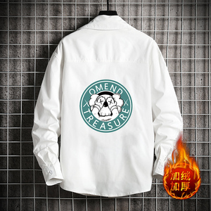 CS15052加绒款P55加厚加绒衬衫男保暖衬衣长袖寸衫上衣服外套