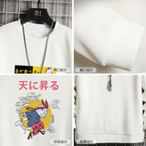 T4012-P25字母印花帅气百搭长袖t恤男大码胖子卫衣薄外套，男装卫衣，电商A040A
