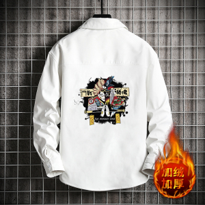 CS15016加绒款P55加厚加绒衬衫男保暖衬衣长袖寸衫上衣服外套图片