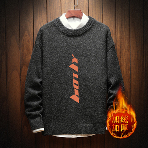电商A040A-M19006加绒款-P65 秋冬加绒宽松毛衣男线衫图片