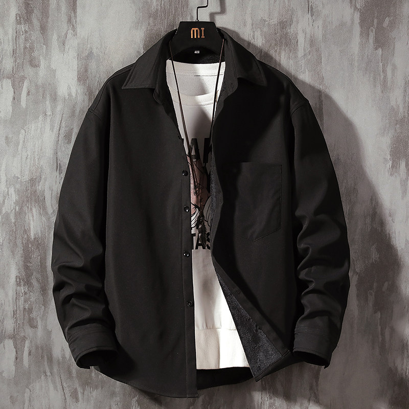 CS15002加绒款P55加厚加绒衬衫男保暖衬衣长袖寸衫上衣服外套,男装衬衫,电商A040A